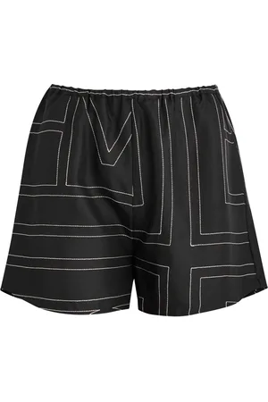 Totême Logo-embroidered Silk Shorts - - 34 (UK6 /xs)
