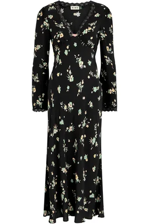 RIXO London Blair Floral-print Lace-trimmed Midi Dress - - 8 (UK8 / S)