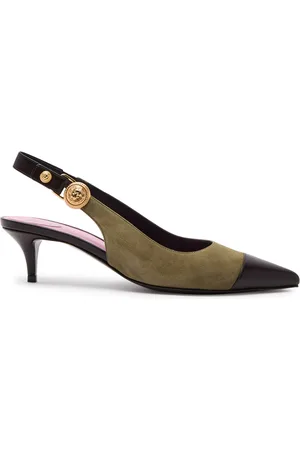 Balmain Eva 50 Panelled Suede Slingback Pumps