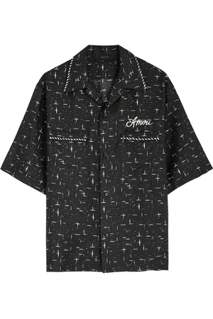 AMIRI Logo-embroidered Printed Silk Shirt - - S