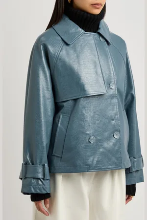 Jakke Winnie Faux Leather Short Trench Coat - - L (UK14 / L)