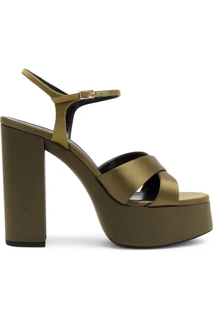 Saint Laurent Bianca 125 Satin Platform Sandals - - 36 (IT36 / UK3)
