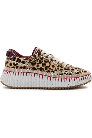 Chloé Nama -print Calf-hair Sneakers - 37 (IT37 / UK4)