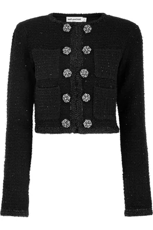 Self-Portrait Embellished Bouclé Tweed Jacket - - M (UK12 / M)