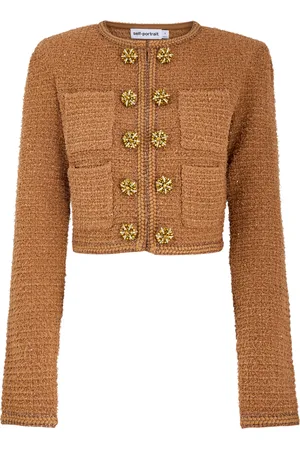 Self-Portrait Embellished Bouclé Tweed Jacket - - L (UK14 / L)