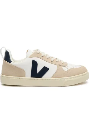 Veja Kids V-10 Panelled Leather Sneakers (IT28-IT35)