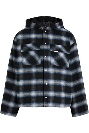 Represent Hooded Checked Brushed Overshirt - - XL
