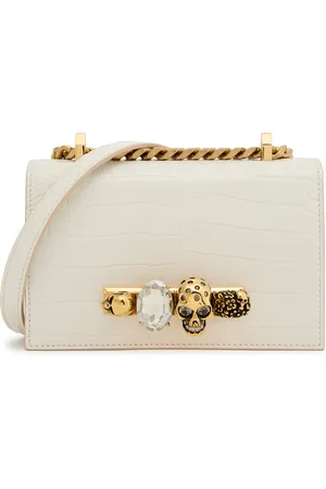 Alexander McQueen The Jewelled Satchel Mini Crocodile-effect Leather Shoulder bag - - One Size
