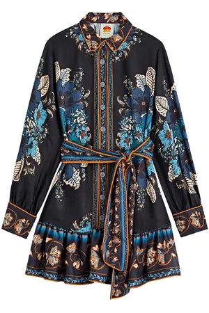 Farm Rio Blossom Tapestry Floral-print Satin Mini Dress - - L (UK14 / L)