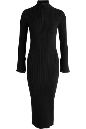 Moncler Logo Ribbed-knit Midi Dress - - L (UK14 / L)