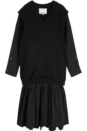 3.1 Phillip Lim Layered Cotton Midi Dress - - S (UK8-10 / S)