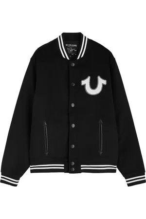 True Religion Logo-appliquéd Brushed Bomber Jacket