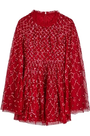 Needle & Thread Heart Lattice Embellished Cape-effect Mini Dress - - 2 (UK6 /xs)