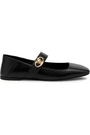 VALENTINO GARAVANI Vlogo Mary Jane Leather Flats - - 36 (IT36 / UK3)