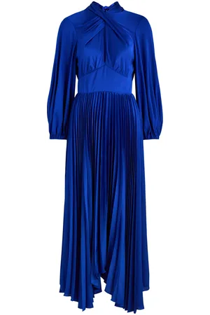 ALICE+OLIVIA Mahogany Pleated Satin Maxi Dress - - 6 (UK10 / S)