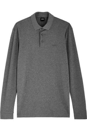 HUGO BOSS Logo-embroidered Cotton Polo Shirt - - L