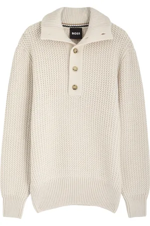 HUGO BOSS Waffle-knit Wool Jumper - - L