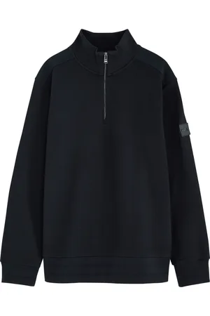 HUGO BOSS Half-zip Piqué Cotton Sweatshirt - - L