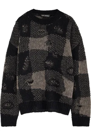 OUR LEGACY Checked Distressed Knitted Jumper - - 50 (IT50 / L)