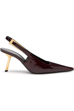 Saint Laurent Lee 75 Patent Leather Slingback Pumps