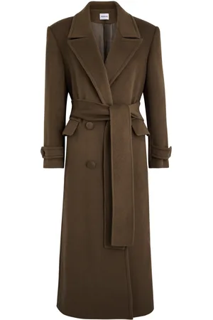 AEXAE Double-breasted Belted Wool-blend Coat - - L (UK14 / L)