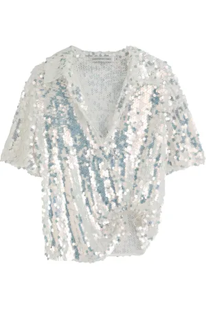 CHRISTOPHER ESBER Opaline Sequin-embellished Open-knit Polo Shirt - - 10 (UK10 / S)