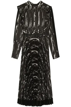 3.1 Phillip Lim Abstract Wood Printed Satin Midi Shirt Dress - - 4 (UK8 / S)