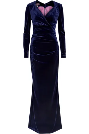 TALBOT RUNHOF Gathered Velvet Gown - - 42 (UK16 /xl)