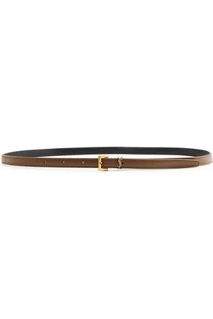 Saint Laurent Cassandre Extra Thin Logo Leather Belt - - 85 (UK12/ M)
