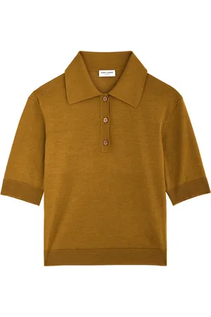 Saint Laurent Logo-embroidered Cashmere-blend Polo Shirt - - M (UK12 / M)