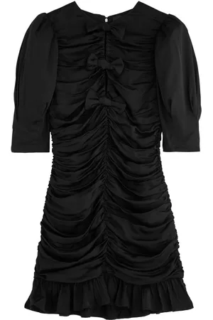 ROTATE Bow-embellished Ruched Satin Mini Dress - - 34 (UK6 /xs)