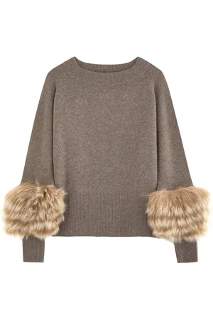 DOM GOOR Shearling-trimmed Wool-blend Jumper - - 14 (UK14 / L)