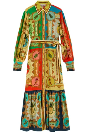 ALÉMAIS Musica Printed Silk Maxi Shirt Dress - - 10 (UK10 / S)