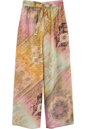 ZIMMERMANN Tallow Printed Wide-leg Silk Trousers - - 0 (UK 8 / S)