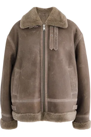 arma leder Sona Shearling-trimmed Leather Aviator Jacket - - 38