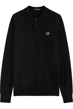 Fred Perry Logo-embroidered Wool-blend Polo Shirt - - L