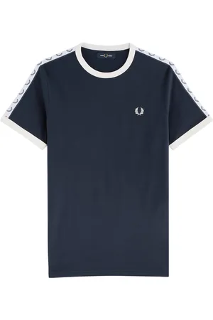 Fred Perry Logo Track Tape Cotton T-shirt - - L