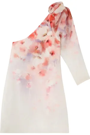 ZIMMERMANN Crush Floral-print One-shoulder Linen-blend Mini Dress - - 0 (UK 8 / S)