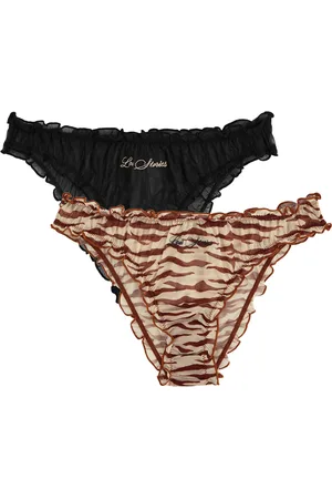 LOVE Stories Lola Embroidered Mesh Briefs - set of two - - S (UK8-10 / S)