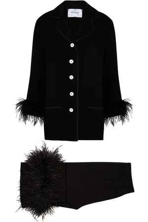 Sleeper Party Feather-trimmed Pyjama set - - XS