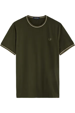 Fred Perry Stripe-trimmed Logo Cotton T-shirt - - M