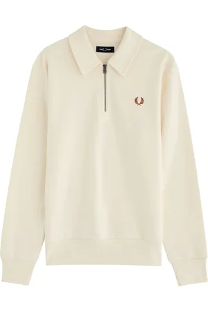 Fred Perry Logo Half-zip Cotton Sweatshirt - - M