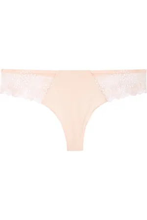 Simone Pérèle Simone PÉRÈLE Délice Blush Lace-panelled Thong - - 1