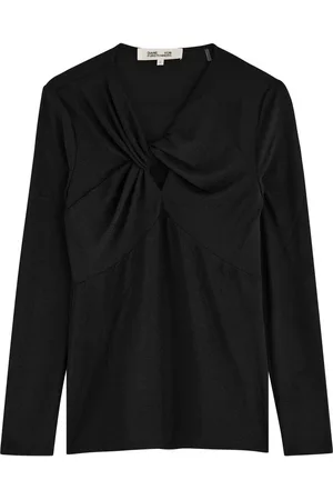 Diane von Furstenberg Ursula Knotted Lamé top - - M (UK12 / M)