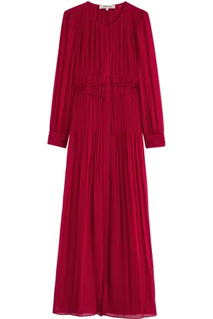 Diane von Furstenberg Dressy Plissé Crepe Maxi Dress - - S (UK8-10 / S)