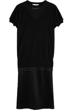 3.1 Phillip Lim Layered Satin and Knitted Midi Dress - - M (UK12 / M)
