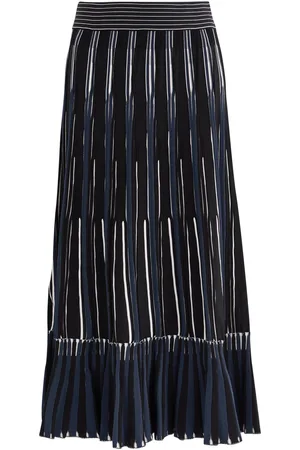 Simkhai Emerie Striped-intarsia Knitted Midi Skirt - - L (UK14 / L)