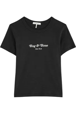 RAG&BONE Mini Script Printed Slubbed Cotton T-shirt - - L (UK14 / L)