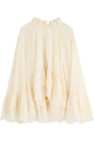 LUG VON SIGA Kirke Embroidered Cotton-blend top - - 38 (UK10 / S)