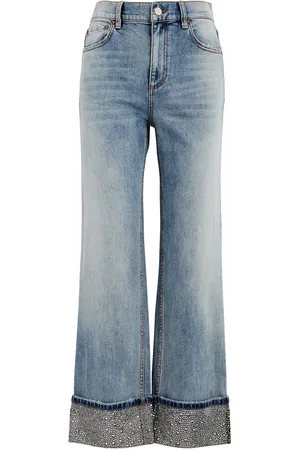 ALICE+OLIVIA Weezy Crystal-embellished Wide-leg Jeans - - 27 (W27 / UK8-10 / S)